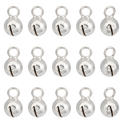 Silbern Silberfarbig 15Stück 925 Sterling Silber Anhänger, klangvoller Glockenanhänger, Silbern Silberfarbig, 6.4x4x4.2 mm, Bohrung: 1.5 mm