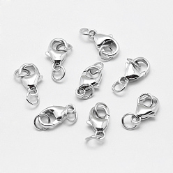 Серебро 925 стерлингового серебра застежкой омар коготь, с прыжковых колец, серебряные, 17 мм, отверстие : 3 мм