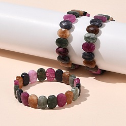 Разноцветный Овальные браслеты из натурального малайзийского нефрита с бусинами, красочный, внутренний диаметр: 2-3/8 дюйм (6 см)