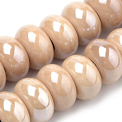 Белый Навахо Фарфоровые бусины ручной работы, жемчужные, рондель, навахо белый, 15~16x9~10 мм, отверстие : 5~6 мм