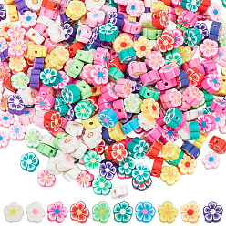 (52) Непрозрачная лаванда 400 шт. Бусины из полимерной глины цветок цветок сливы ручной работы, разноцветные, 8~10x3~5 мм, отверстие : 2 мм