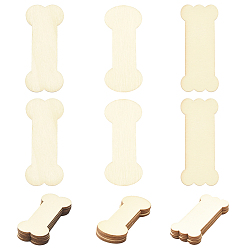 Цвет Древесины 60шт 3 стили доски для намотки деревянных ниток, шпулька для нити, карточка-органайзер для тем, формой кости, деревесиные, 50x21.5x1.5 мм, 20 шт / стиль