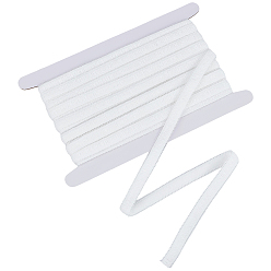 Белый 1 рулонные гофрированные ленты из поликоттона, тканевый ремешок для одежды и аксессуаров, белые, 1/2 дюйм (12 мм), около 10.00 ярдов (9.14 м) / рулон