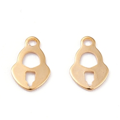 Echt 18 k vergoldet 201 Edelstahl Reize, Laserschnitt, sperren, echt 18 k vergoldet, 10x6.5x0.5 mm, Bohrung: 1.4 mm