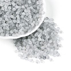 Светло-серый Бусины из матового стекла, круглое отверстие, двухконусные, с золотой порошок, светло-серый, 4.5x3.5~4 мм, отверстие : 1.1 мм, Около 6428 шт / фунт