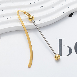 Золотой Сплав закладки, закладка с железным крючком и бусинами, золотые, 86 мм