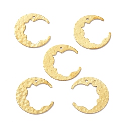 Без Покрытия Латуни кулон, для изготовления ювелирных изделий, луна, неровный, сырой (без покрытия), 18x17x0.6 мм, отверстие : 1 мм