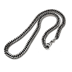 Нержавеющая Сталь Цвет Не тускнеющие мужские 304 ожерелья из нержавеющей стали с кубинскими звеньями и бриллиантовой огранкой, с карабин-лобстерами , цвет нержавеющей стали, 24.72 дюйм (62.8 см)