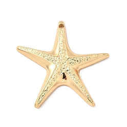 Морская звезда Латунные большие кулоны, без кадмия, без никеля и без свинца, реальный 18 k позолоченный, морская звезда, 50x50.5x5.5 мм, отверстие : 2.5 мм