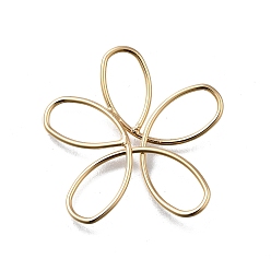 Настоящее золото 18K Латунные подвески, без кадмия, без никеля и без свинца, цветок, реальный 18 k позолоченный, 31.5x32x2.5 мм, отверстие : 2 мм