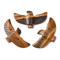Тигровый глаз Большие резные подвески из натурального тигрового глаза, подвески с голубями мира, 28~29x51~52x6~6.5 мм, отверстие : 1.2 мм
