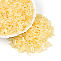 Светло-хаки Стеклярус, имитации кошачьего глаза , светлый хаки, 6.5~7x1.5~2 мм, отверстие : 0.8~1 мм, Около 13636 шт / фунт