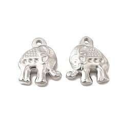 Stainless Steel Color Non-Tarnish 304 Stainless Steel Pendant Rhinestone Settings, Elephant, Stainless Steel Color, Fit for Rhinestone: 1mm, 17x14.5x4.5mm, Hole: 1.6mm