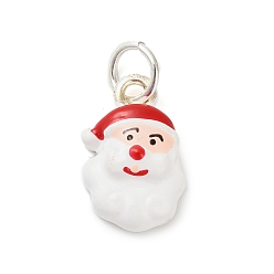 Santa Claus Подвески из эмалевого сплава с рождественской тематикой, с целью перехода в кольце, Дед Мороз, 18x12.5x6 мм, отверстие : 5 мм