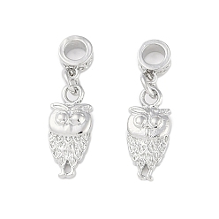 Платина Латунные подвески, без свинца и без кадмия, сова, платина, 20.5 мм, отверстие : 2.5 мм