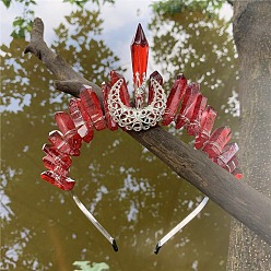 Красный Резинки для волос из натуральных кристаллов, корона для волос, для женщин девушек, красные, 300 мм