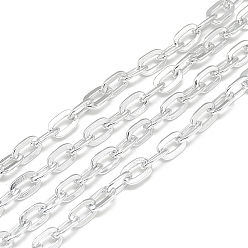 Gainsboro Aluminum Cable Chains, Unwelded, Flat Oval, Gainsboro, 7x4.5x1.2x1mm, about 100m/bag