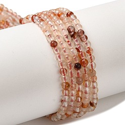 Красный Кварц Нити из натурального красного гематоидного кварца/железистого кварца, круглые, 2.5~3 мм, отверстие : 0.7 мм, около 138~168 шт / нитка, 14.37~15.35'' (36.5~39 см)