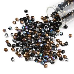 (52) Непрозрачная лаванда Полированные чешские стеклянные бусины, граненые, ананас, разноцветные, 4x4 мм, отверстие : 1 мм, около 1440 шт / упаковка