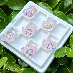 Бледно-Розовый Непрозрачные акриловые бусины, бусины ручной работы, круглая с цветком, розовый жемчуг, 18 мм, отверстие : 3 мм