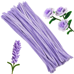 Лиловый 100шт. плюшевые палочки своими руками, стебли синели, трубочисты, материал для детских поделок, сирень, 300x6 мм