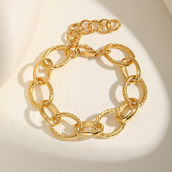 Золотой 304 браслеты из нержавеющей стали с цепочками для женщин, золотые, 6-3/4~8-5/8 дюйм (17~22 см)