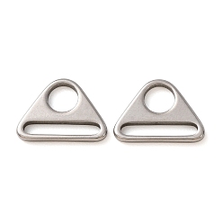 Couleur Acier Inoxydable 304 Triangle de réglage en acier inoxydable avec clips pivotants pour barre, boucles à anneau en d, couleur inox, 13x18x2mm, trou: 6 mm et 3x15 mm