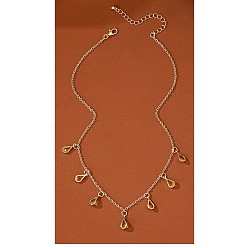 Золотой Подвеска-каплевидная цепочка из сплава с топазом и стразами, золотые, 15.75 дюйм (40 см)