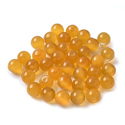 Оранжевый Бусины Кошачие Глаза, круглые, за половину пробурено бисера, оранжевые, 10 мм, отверстие : 1 мм