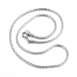 Нержавеющая Сталь Цвет Устойчивые к потускнению 304 ожерелья из нержавеющей стали, ожерелья из цепочек boston link, цвет нержавеющей стали, 17.72 дюйм (45 см)