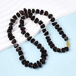 Янтарный Натуральные янтарные самородки, ожерелья из бисера с градуированными узорами, с овальными латунными винтовыми застежками, золотые, 22.83 дюйм (58 см)