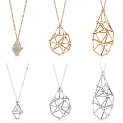 Золотой & Цвет Нержавеющей Стали 6 шт. 6 стили 304 мешочек из нержавеющей стали для макраме, пустой держатель для камня, изготовление ожерелья, золотые и нержавеющая сталь цвет, 17.76 дюйм ~ 29.61 дюйм (45.1~75.2 см), 1 шт / стиль