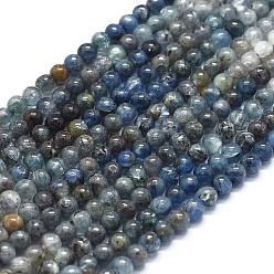 Kyanite Grand A Natural Kyanite/Cyanite/Disthene Quartz Beads Strands, Gradient Style, Round, 4.5~5mm, Hole: 0.5mm, about 88~92pcs/strand, 15.35 inch(39cm)