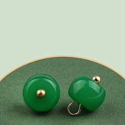 Зеленый Подвески из смолы, рондель, имитация нефрита, зелёные, 13.5x10 мм