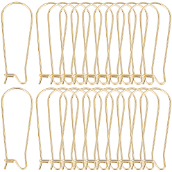 Золотой 120 шт. 304 серьги-кольца из нержавеющей стали, провод почки, золотые, 33x12x0.7 мм, 21 датчик