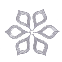Светло-серый 430 из нержавеющей стали филигранные подвески, окрашеные, гравированные металлические украшения, лист, светло-серый, 39x22x0.5 мм, отверстие : 1.2 мм