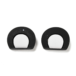 Черный Симпатичные кабошоны из непрозрачной смолы, уши мультяшного медведя, чёрные, 13x16x5.5 мм