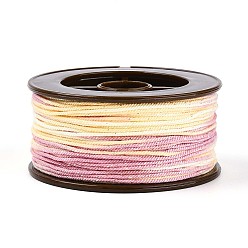 Фламинго 27м сегментные окрашенные круглые полиэфирные витые шнуры, с пластиком для животных, для изготовления ювелирных изделий, фламинго, 1 мм, около 29.53 ярдов (27 м) / рулон