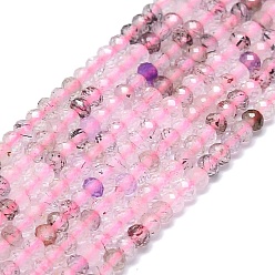Super Seven Quartz Natural Mixed Quartz Beads Strands, Faceted, Rondelle, 2~2.5x2mm, Hole: 0.5mm, about 223~226pcs/strand, 14.96~15.16 inch(38~38.5cm)