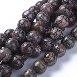 Léopard Perles de jaspe en peau de léopard naturel, ronde, 10mm, Trou: 1.2mm, Environ 40 pcs/chapelet, 15.75 pouce (40 cm)