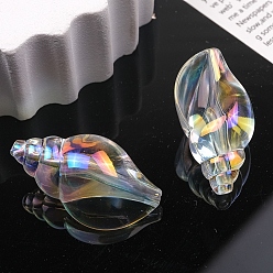 Прозрачный АВ Uv акриловые покрытия бусины, формы раковины, ясно AB, 38.2x21.8 мм, отверстие : 2.4 мм