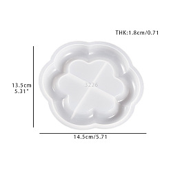 Flower Cup Mat Silicone Molds, Resin Casting Coaster Molds, For UV Resin, Epoxy Resin Craft Making, White, Flower, 145x155x18mm
