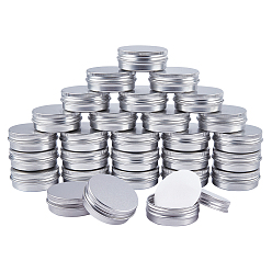 Платина Алюминиевый ящик, с винтовой крышкой, круглые, платина, 5.5x2.1 см, внутренний диаметр: 4.85 см, 27 шт. / Уп.