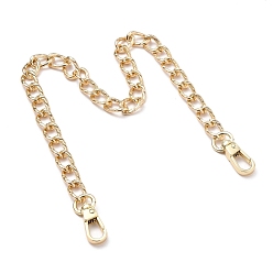 Light Gold Ручки для сумок, кошелек цепочки, с алюминиевыми цепями бордюра, застежками сплава поворотные, для замены ремней для мешков, золотой свет, 15.55 дюйм (39.5 см)