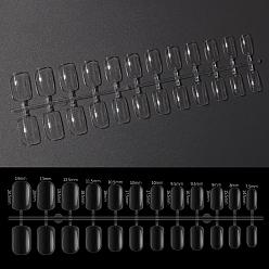 Clear Plastic Full Cover False Nail Tips, Nail Art Detachable Manicure, Clear, 14.5~20.5x7.5~14mm, 240pcs/set