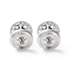 Платинированный Плоские круглые серьги-кольца из латуни с покрытием стойки, долговечный, Реальная платина, 11x11x11.5 мм, штифты : 0.9 мм