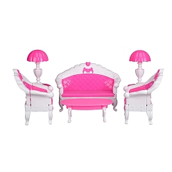 Темно-Розовый Пластиковая мебель для гостиной комплект миниатюрные украшения, аксессуары для домашнего кукольного домика с микро-ландшафтом, притворяясь опорными украшениями, темно-розовыми, 20~78x28~51 мм