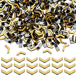 с Золотистым Покрытием 350шт. нитей из синтетических немагнитных гематитовых бусин с гальваническим покрытием, наконечник, с золотым покрытием, 4x6x3 мм, отверстие : 1 мм