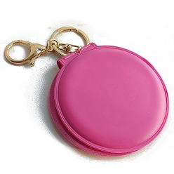Ярко-Розовый Зеркальные брелки из искусственной кожи, плоско-круглые, ярко-розовый, 8 см
