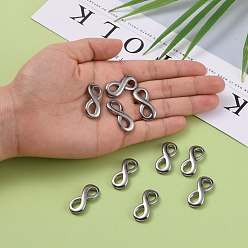 Stainless Steel Color 304 Stainless Steel Links connectors, Infinity, Stainless Steel Color, 27x11x2.8mm, Hole: 7x5mm